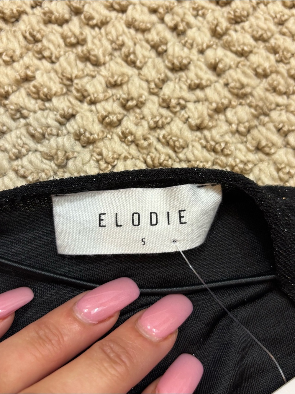Brand new with Tags Elodie Brand Black and Silver Open Back Mini Dress Small - Picture 9 of 11